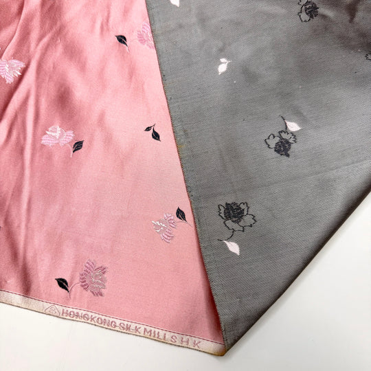 Princess Coded - Vintage Jacquard Silk Woven - Pink/Silver Floral - 2.15M Bundle