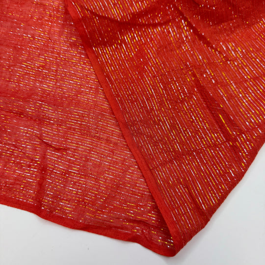 Genie Pants - Metallic Gauze Cotton/Metallic Woven - Rust Orange Gold Pinstripe - 2.9M Bundle