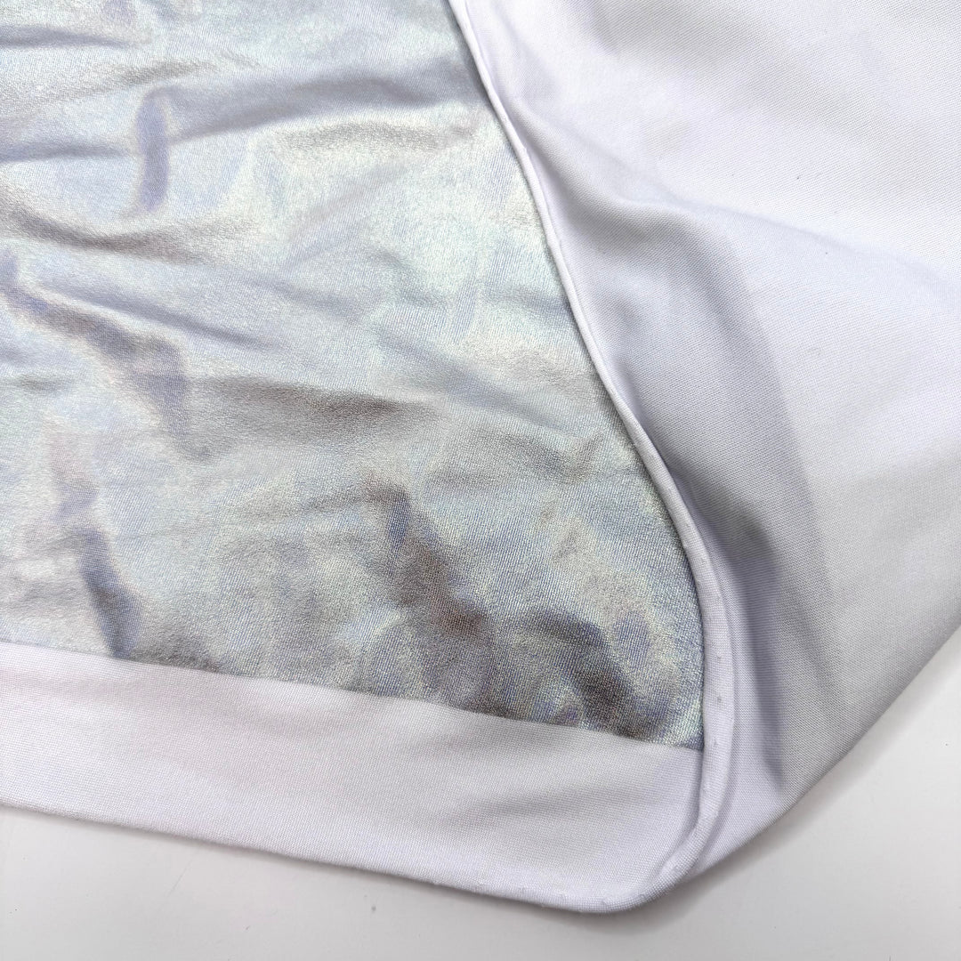 Silver Surfer - Metallic Jersey Poly/Spandex Knit - Silver Scale Like Geometric - Bundles