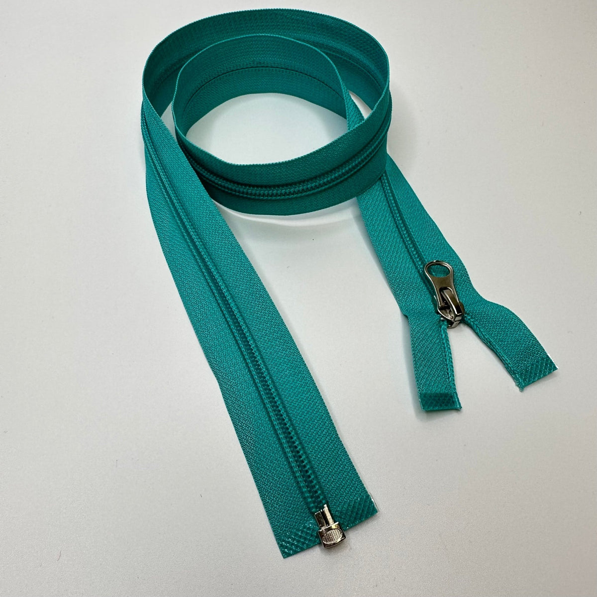 27.5" Coil Zipper - Separating - Light Turquoise - True Deadstock supplies Fabric by private - Sustainable Textile | FABCYCLE