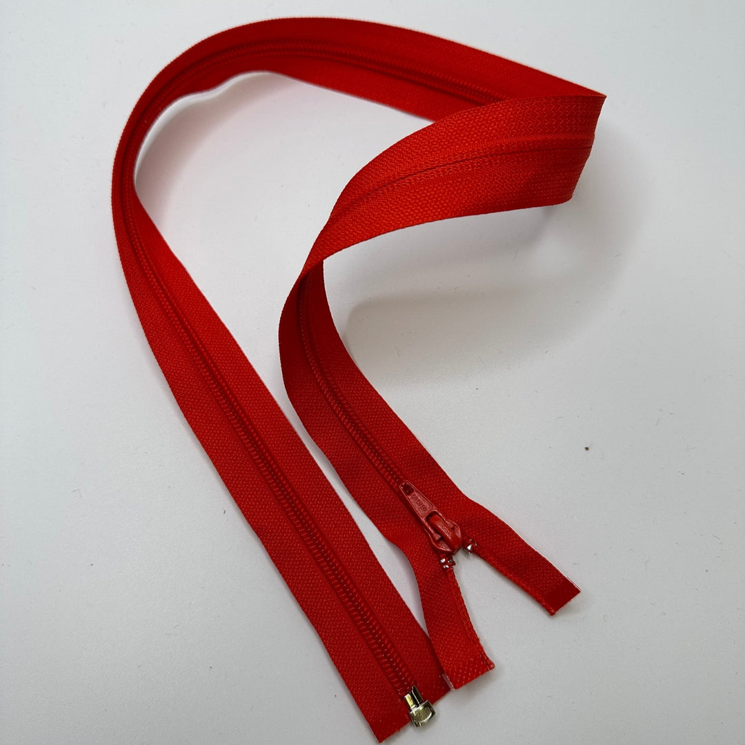 28" SSS Coil Zipper - Separating - Dark Orange - True Deadstock supplies Fabric by private - Sustainable Textile | FABCYCLE