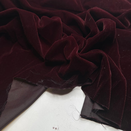 Crimson Peaks Vibes - Velvet Poly Woven - Burgundy - 2M Bundle - FABCYCLE Deadstock and Sustainble Fabrics and Sewing Supplies