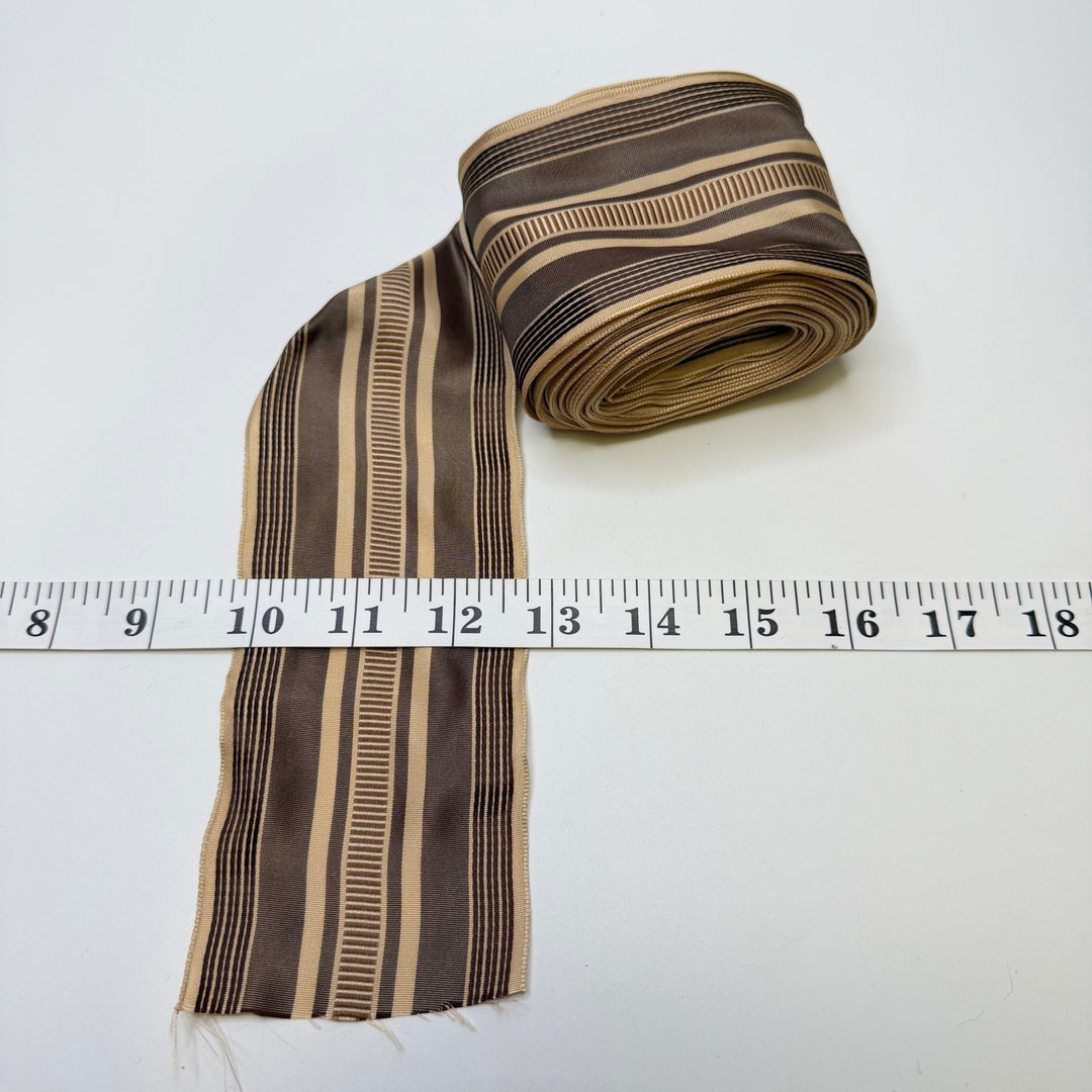3" (76mm) Ribbon Trim - Brown/Beige - 5M Bundle - True Deadstock supplies Fabric by private - Sustainable Textile | FABCYCLE
