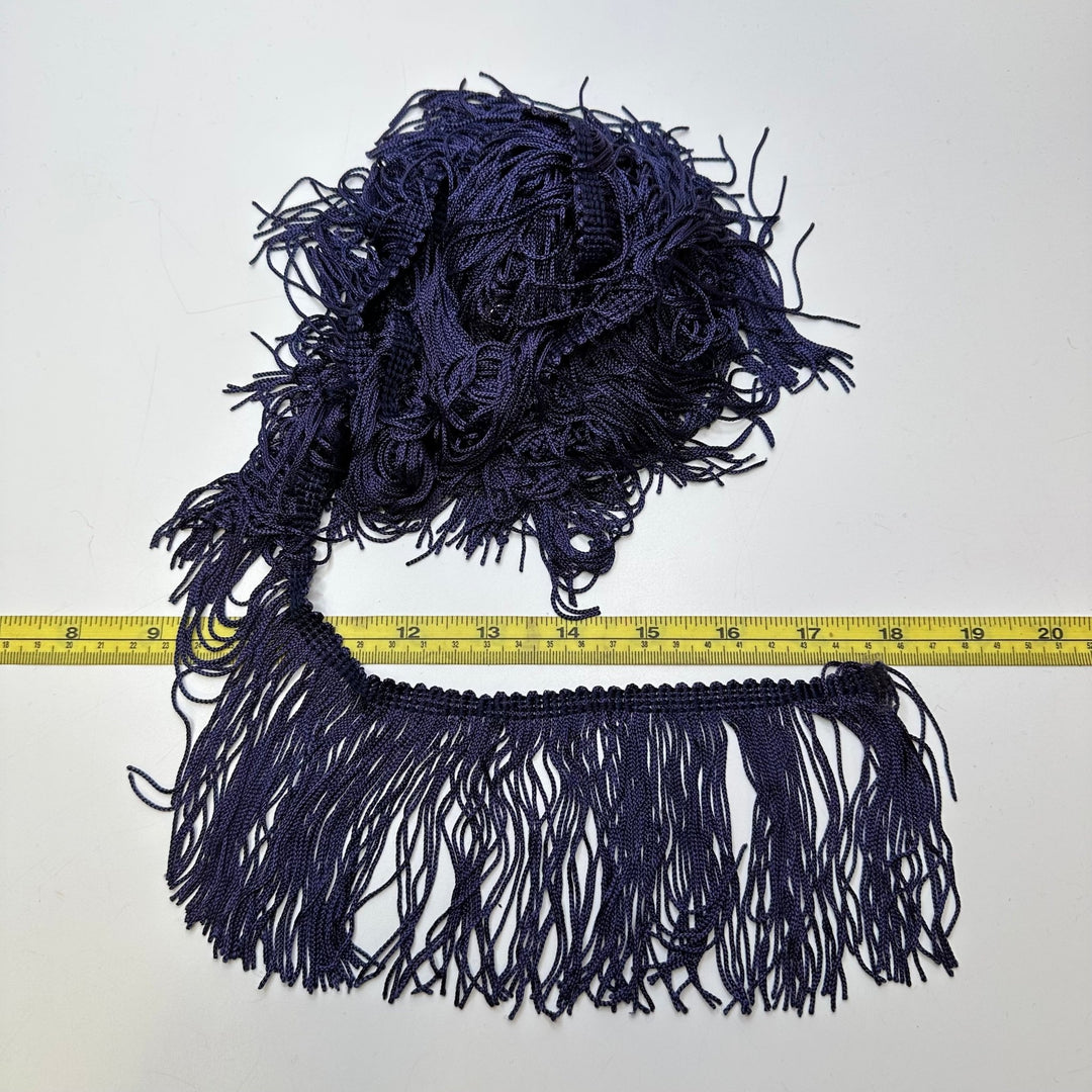3 ½" (89mm) Fringe Tape Trim - Dark Purple/Blue - 2M Bundle - True Deadstock supplies Fabric by private - Sustainable Textile | FABCYCLE