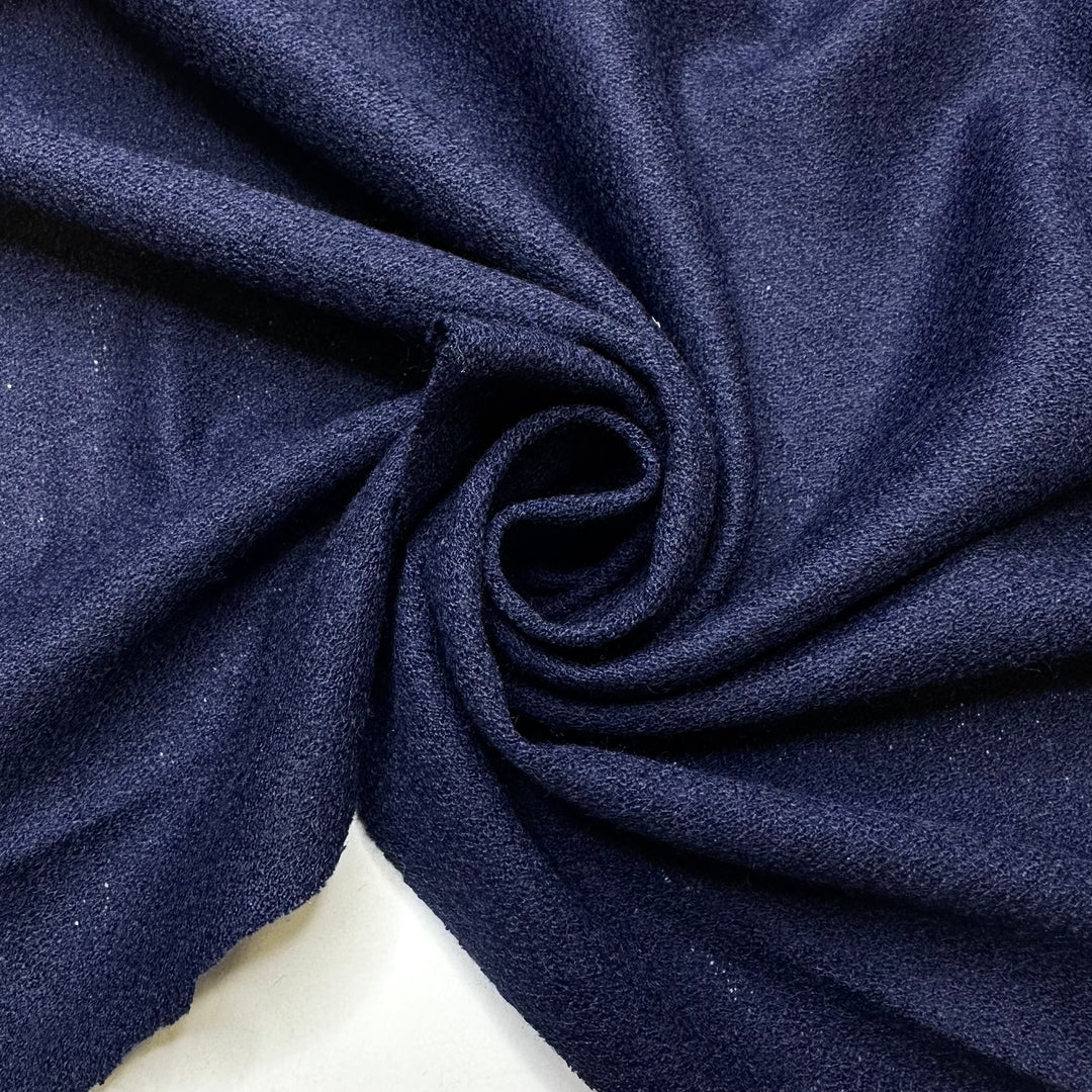 Fleece Navidad - Crepe Wool Woven - Navy - 3M Bundle - FABCYCLE Deadstock and Sustainble Fabrics and Sewing Supplies