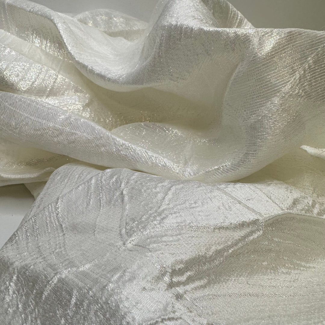 3D Effects - Metallic Jacquard Poly Woven - Cream Floral - 1M 2 Pack - True Deadstock fabric Fabric by private - Sustainable Textile | FABCYCLE