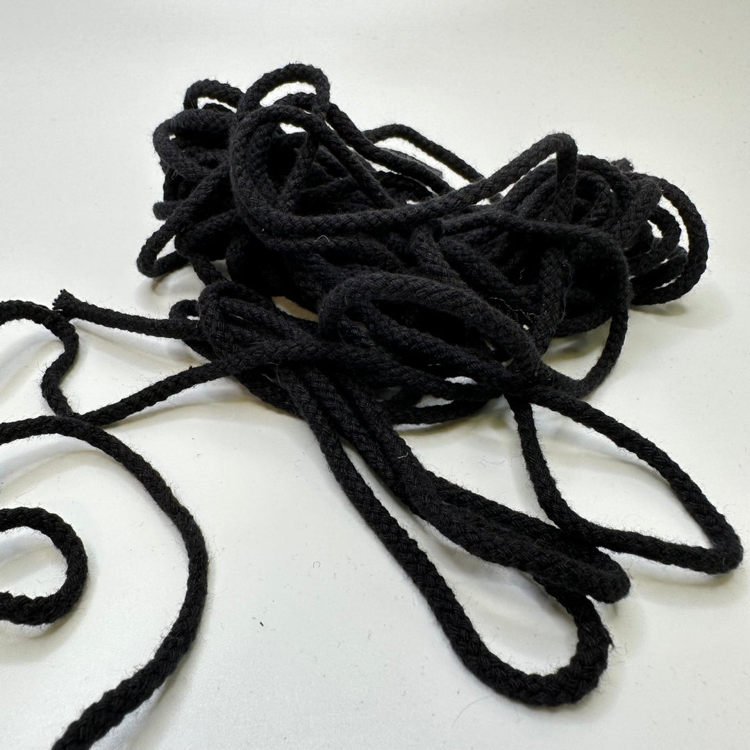 ⅛" (3mm) Rope Cording Trim - Black - 7.5M Bundle - True Deadstock supplies Fabric by private - Sustainable Textile | FABCYCLE