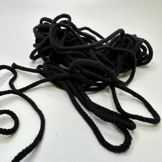 ⅛" (3mm) Rope Cording Trim - Black - 7.5M Bundle - True Deadstock supplies Fabric by private - Sustainable Textile | FABCYCLE