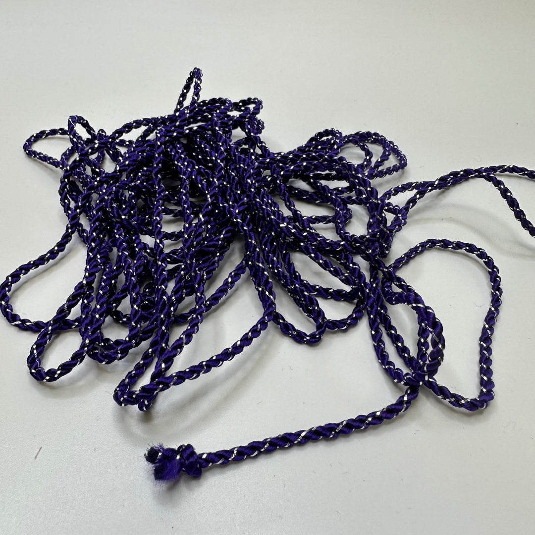 ⅛" (3mm) Rope Cording Trim - Dark Purple/Silver - 5M Bundle - True Deadstock supplies Fabric by private - Sustainable Textile | FABCYCLE