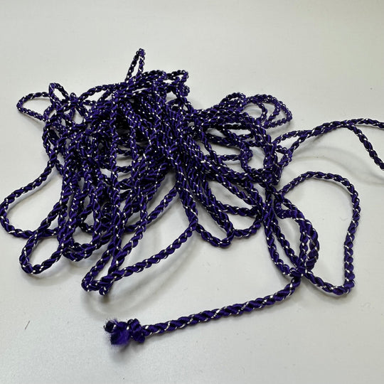 ⅛" (3mm) Rope Cording Trim - Dark Purple/Silver - 5M Bundle - True Deadstock supplies Fabric by private - Sustainable Textile | FABCYCLE