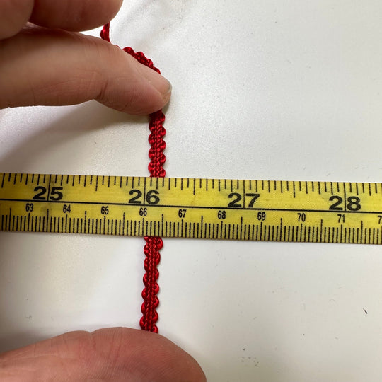 ⅛" (3mm) Scalloped Braided Cording Trim - Red - 4.8M Bundle - True Deadstock supplies Fabric by private - Sustainable Textile | FABCYCLE