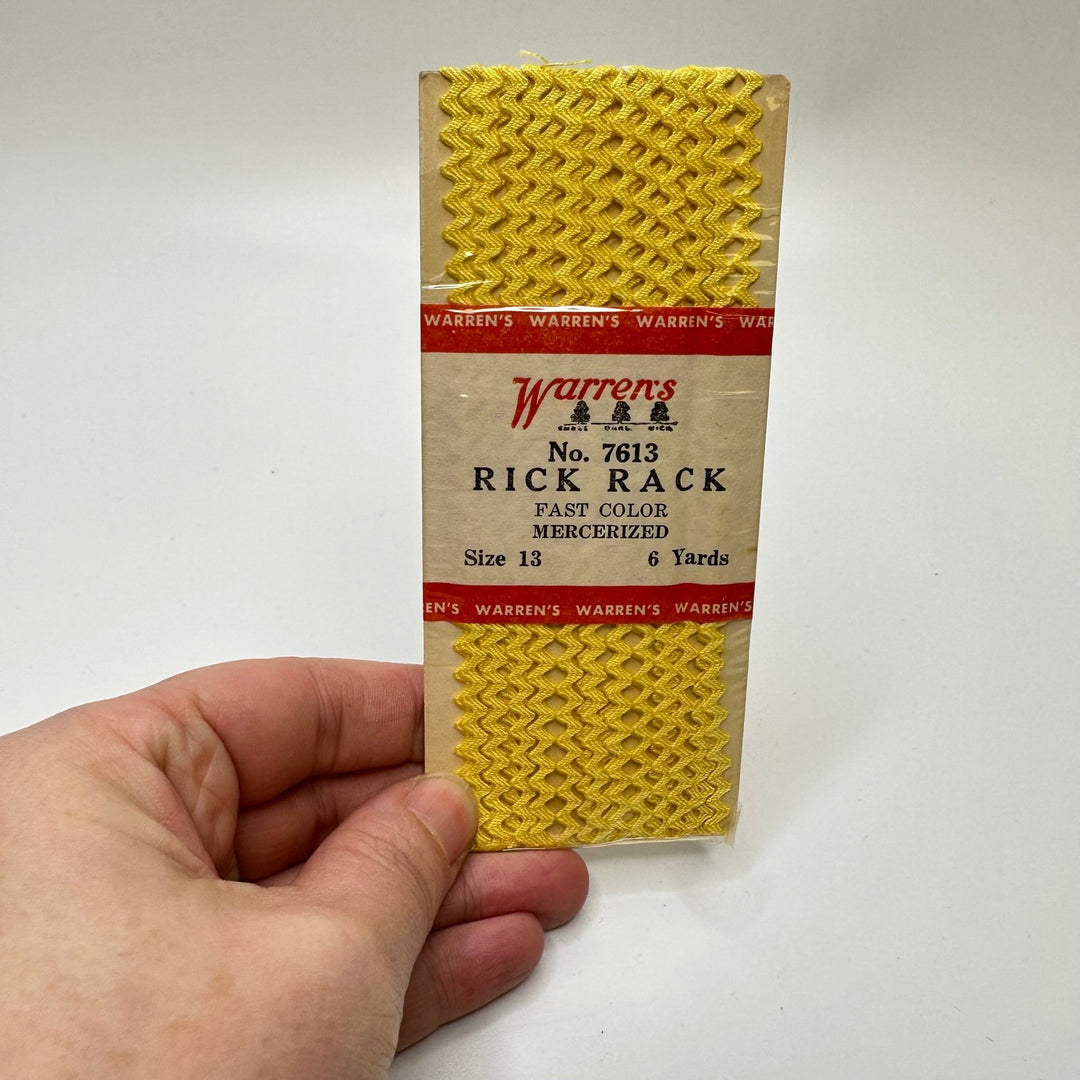 ⅛" (3mm) Vintage Rick Rack Trim - Yellow - 5M Bundle - True Deadstock supplies Fabric by private - Sustainable Textile | FABCYCLE