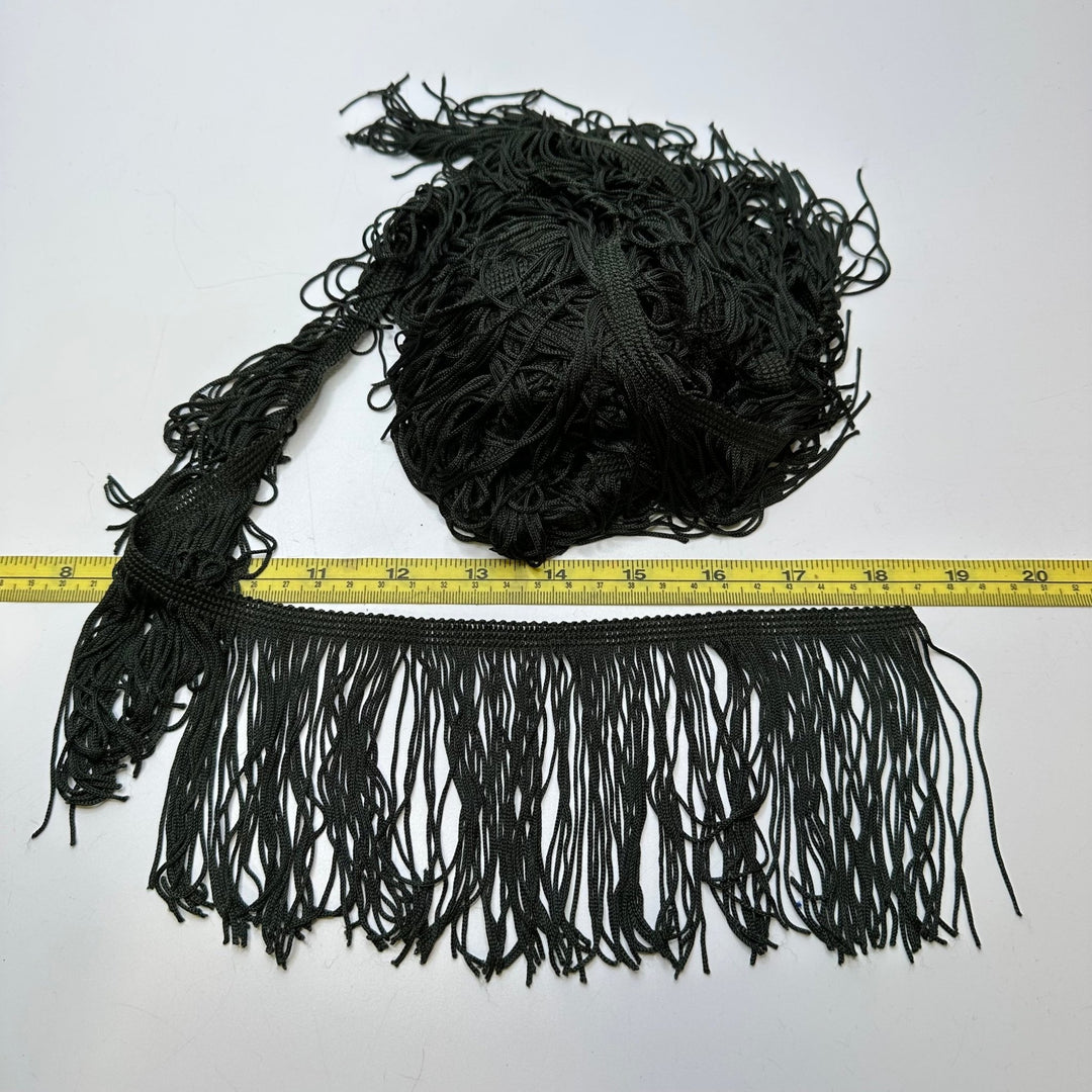 4" (102mm) Fringe Tape Trim - Dark Green - 3.2M Bundle - True Deadstock supplies Fabric by private - Sustainable Textile | FABCYCLE