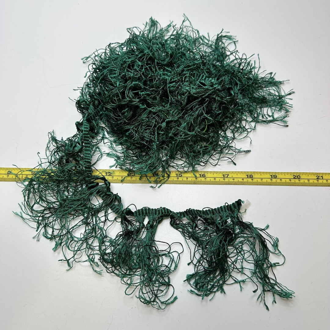 4" (102mm) Tassel Tape Trim - Green - 2M Bundle - True Deadstock supplies Fabric by private - Sustainable Textile | FABCYCLE