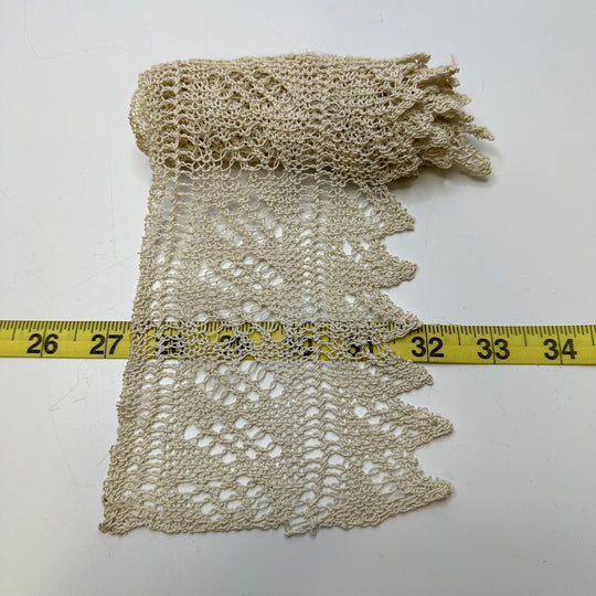 4" (102mm) Vintage Scalloped Crochet Lace Trim - Cream - 1M Bundle - True Deadstock supplies Fabric by private - Sustainable Textile | FABCYCLE