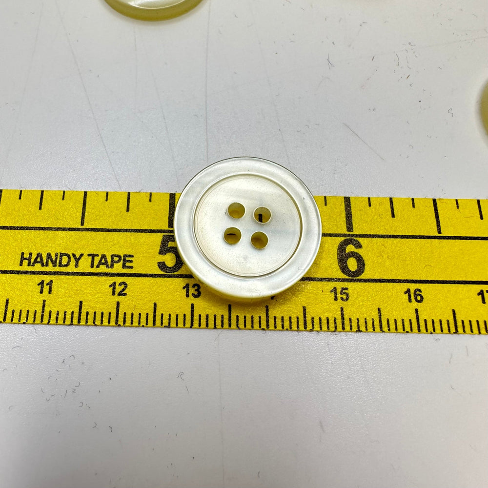 4 Hole Button - 10MM Plastic - Beige - True Deadstock supplies Fabric by private - Sustainable Textile | FABCYCLE