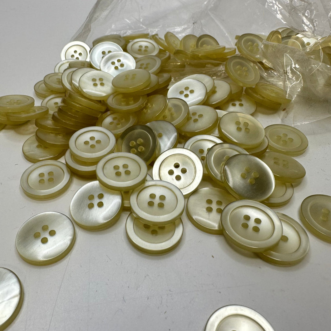 4 Hole Button - 10MM Plastic - Beige - True Deadstock supplies Fabric by private - Sustainable Textile | FABCYCLE