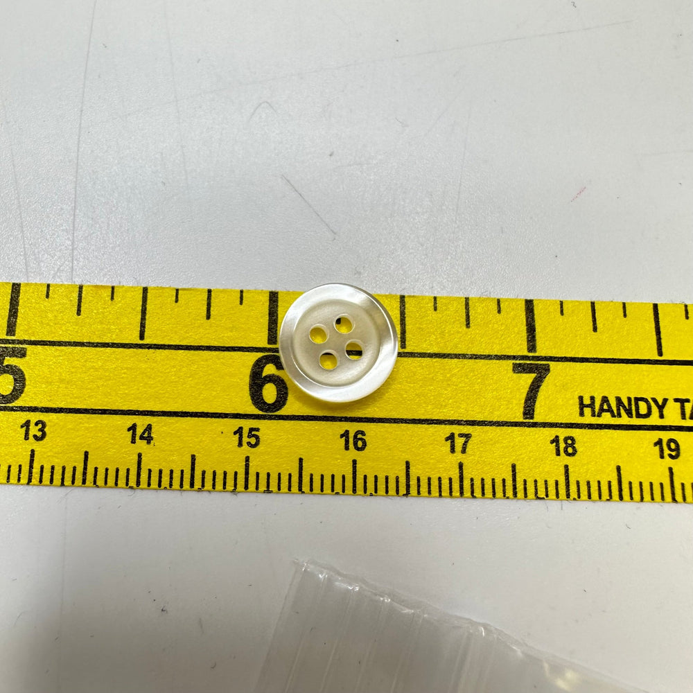 4 Hole Button - 10MM Plastic - Cream - 15 Pack - True Deadstock supplies Fabric by private - Sustainable Textile | FABCYCLE
