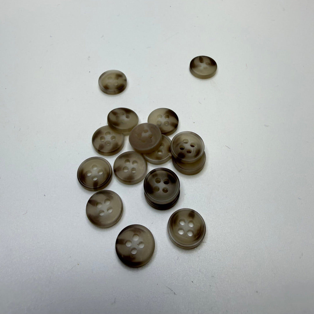 4 Hole Button - 10MM Plastic - Cream/Beige - 14 Pack - True Deadstock supplies Fabric by private - Sustainable Textile | FABCYCLE