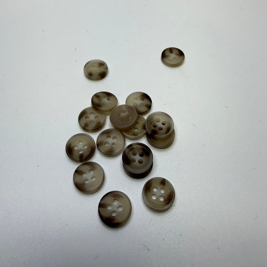 4 Hole Button - 10MM Plastic - Cream/Beige - 14 Pack - True Deadstock supplies Fabric by private - Sustainable Textile | FABCYCLE
