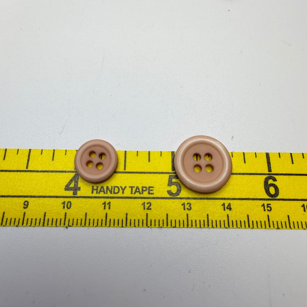 4 Hole Button - 10MM Plastic - Nude Beige - 6 Pack - True Deadstock supplies Fabric by private - Sustainable Textile | FABCYCLE