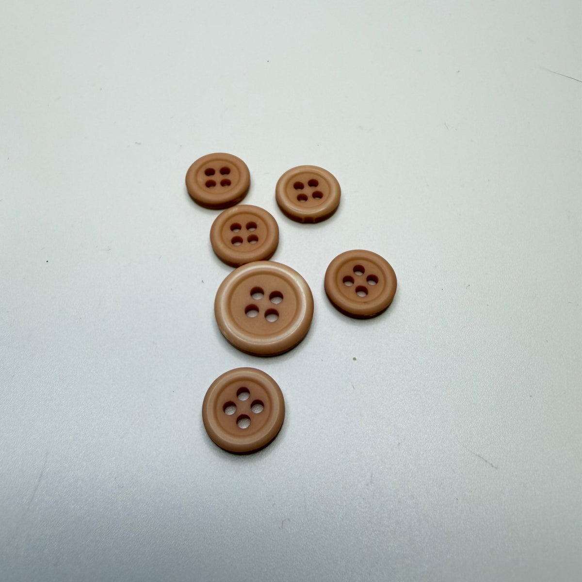 4 Hole Button - 10MM Plastic - Nude Beige - 6 Pack - True Deadstock supplies Fabric by private - Sustainable Textile | FABCYCLE