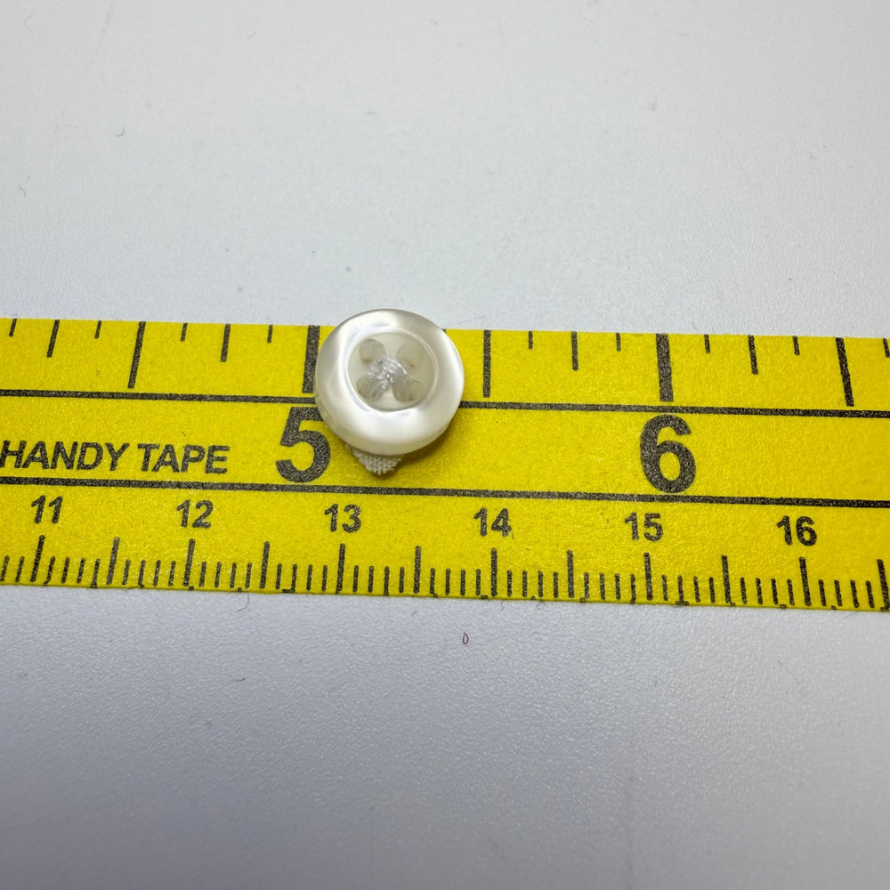 4 Hole Button - 10MM Plastic - Translucent White - 7 Pack - True Deadstock supplies Fabric by private - Sustainable Textile | FABCYCLE