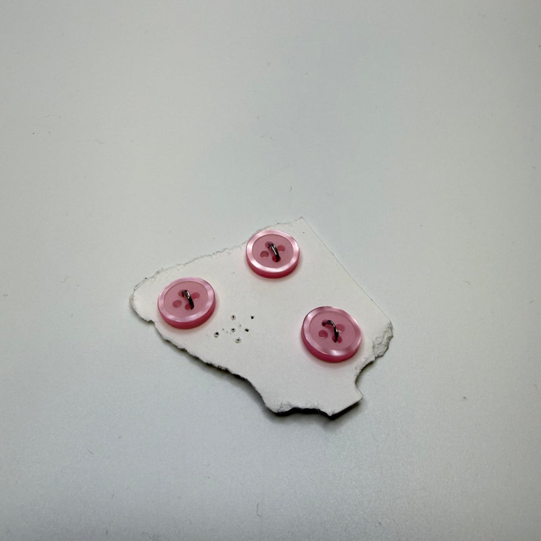 4 Hole Button - 10MM Plastic - Transparent Pink - 3 Pack - True Deadstock supplies Fabric by private - Sustainable Textile | FABCYCLE