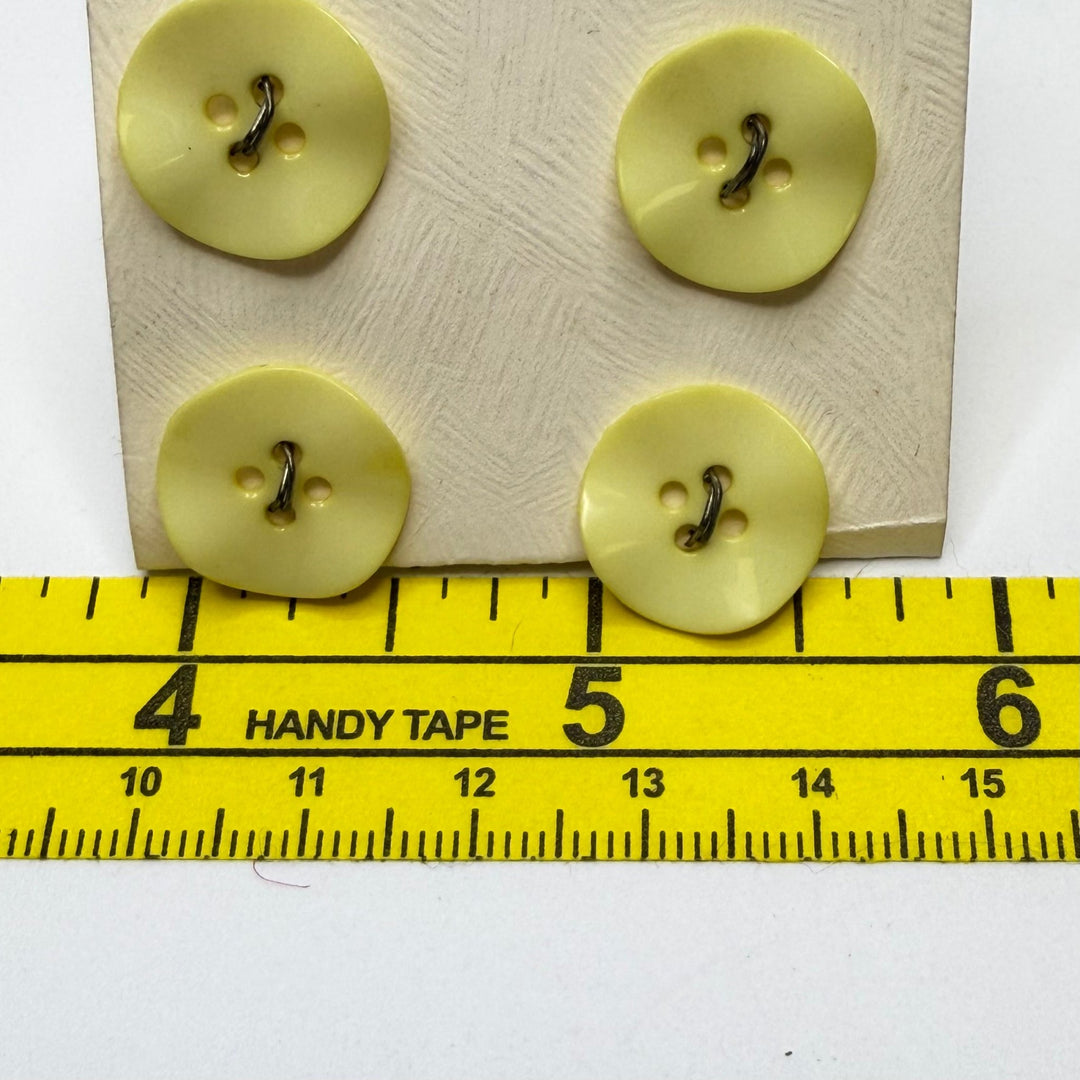 4 Hole Button - 10MM Plastic - Yellow - 4 Pack - True Deadstock supplies Fabric by private - Sustainable Textile | FABCYCLE