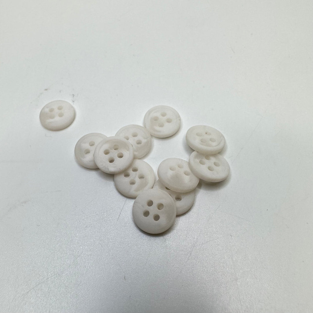 4 Hole Button - 12MM Plastic - White - 10 Pack - True Deadstock supplies Fabric by private - Sustainable Textile | FABCYCLE
