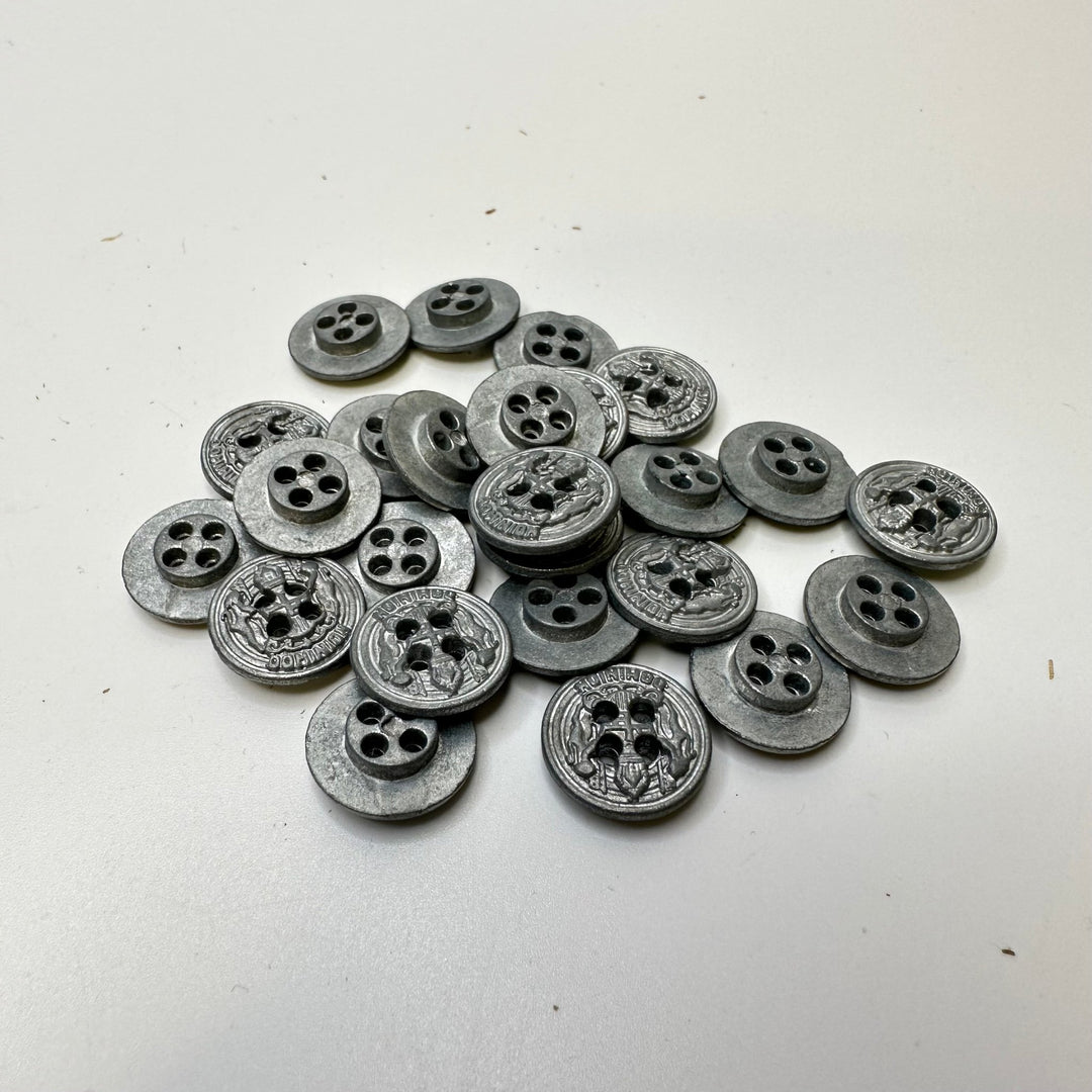 4 Hole Button - 15MM Metal - Grey - 25 Pack - True Deadstock supplies Fabric by private - Sustainable Textile | FABCYCLE