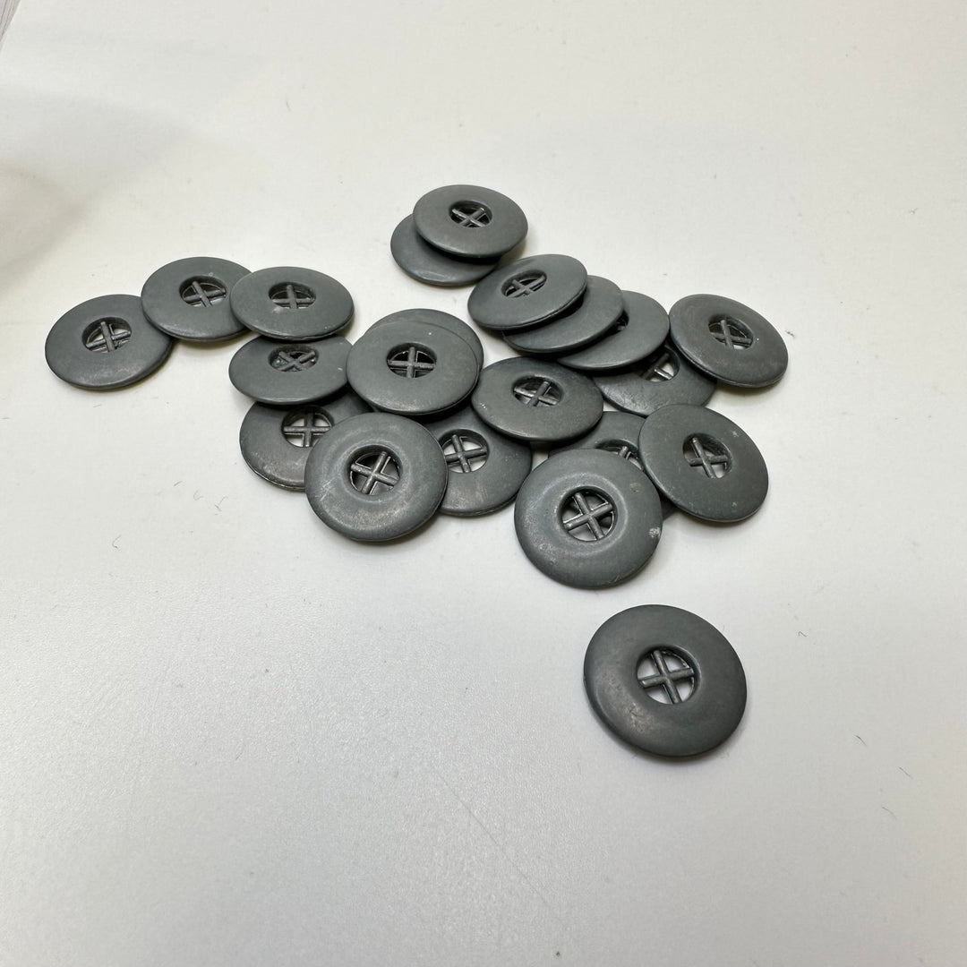 4 Hole Button - 15MM Metal - Silver - True Deadstock supplies Fabric by private - Sustainable Textile | FABCYCLE