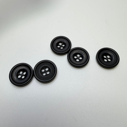 4 Hole Button - 15MM Plastic - Black - 5 Pack - True Deadstock supplies Fabric by private - Sustainable Textile | FABCYCLE