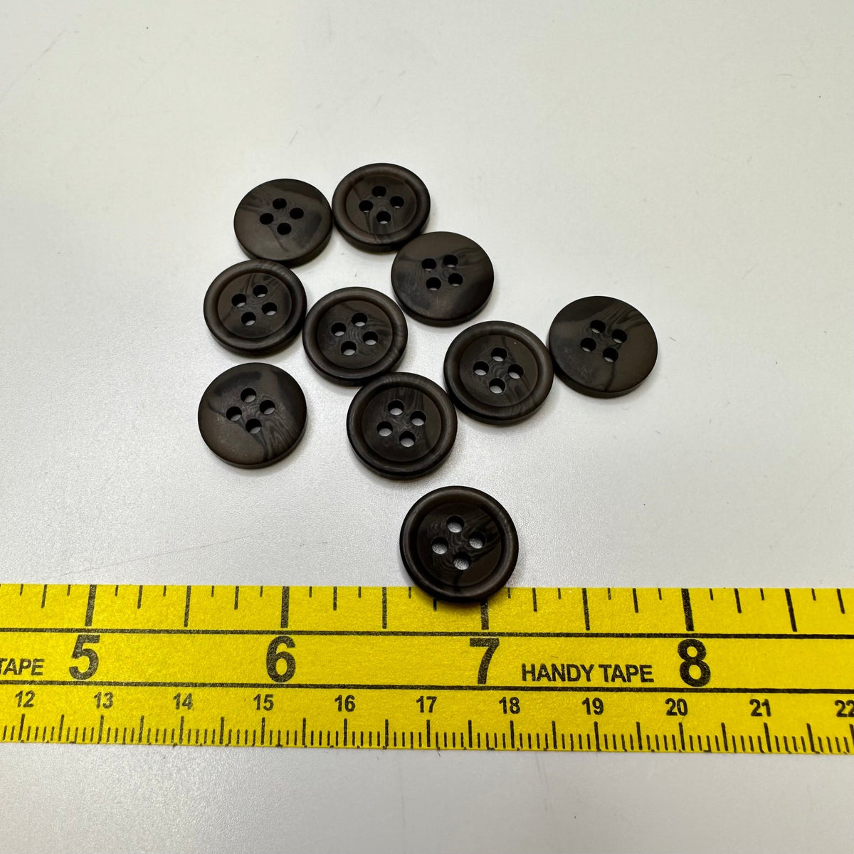 4 Hole Button - 15MM Plastic - Black/Brown - 10 Pack - True Deadstock supplies Fabric by private - Sustainable Textile | FABCYCLE