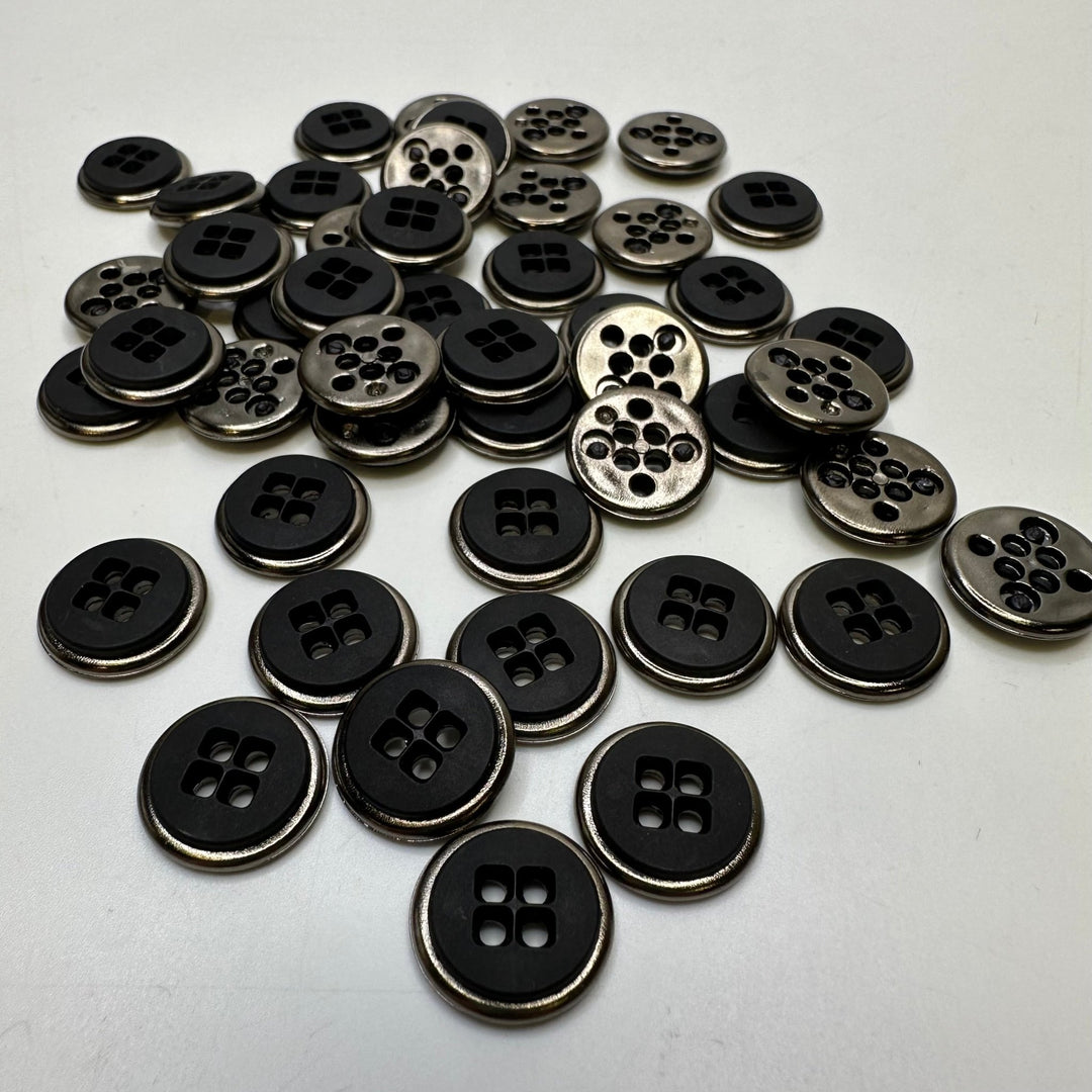 4 Hole Button - 15MM Plastic - Brass - True Deadstock supplies Fabric by private - Sustainable Textile | FABCYCLE