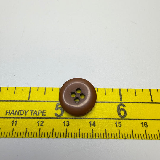 4 Hole Button - 15MM Plastic - Brown - 11 Pack - True Deadstock supplies Fabric by private - Sustainable Textile | FABCYCLE