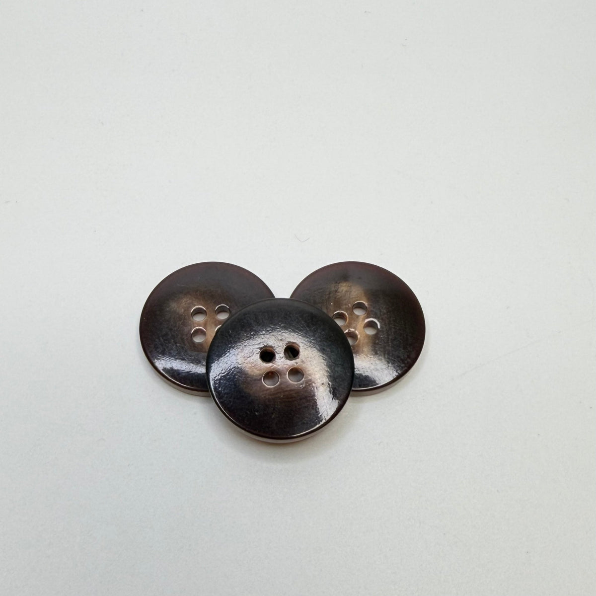 4 Hole Button - 15MM Plastic - Brown - 3 Pack - True Deadstock supplies Fabric by private - Sustainable Textile | FABCYCLE