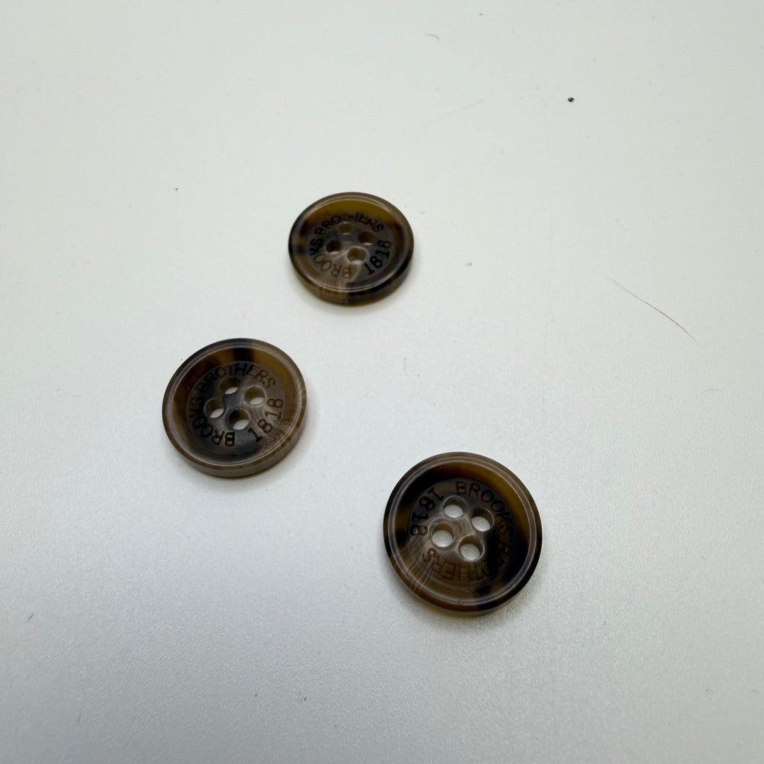 4 Hole Button - 15MM Plastic - Brown/Beige - 3 Pack - True Deadstock supplies Fabric by private - Sustainable Textile | FABCYCLE