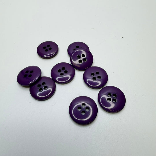 4 Hole Button - 15MM Plastic - Dark Purple - 9 Pack - True Deadstock supplies Fabric by private - Sustainable Textile | FABCYCLE