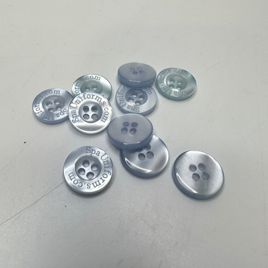 4 Hole Button - 15MM Plastic - Translucent Blue - 10 Pack - True Deadstock supplies Fabric by private - Sustainable Textile | FABCYCLE