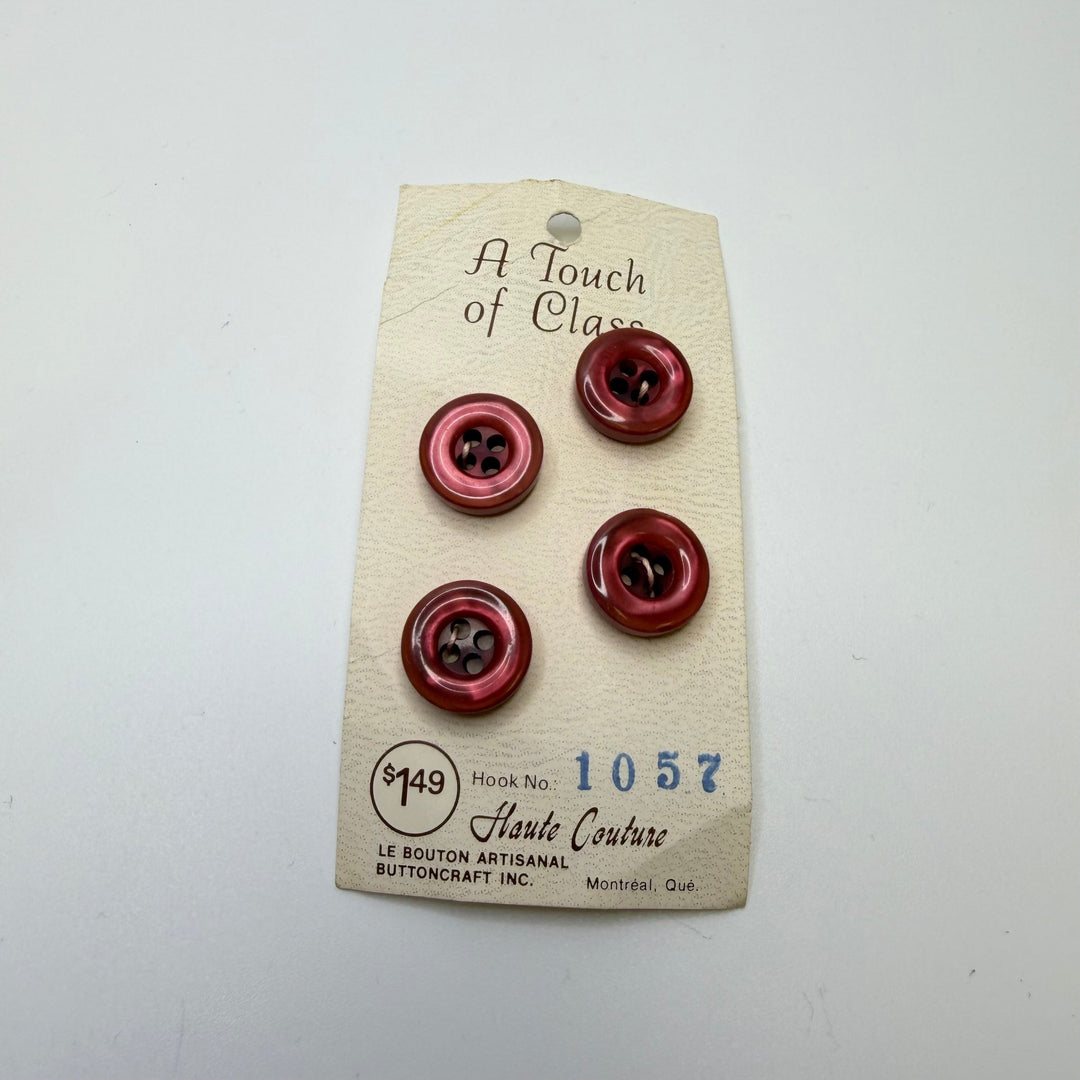 4 Hole Button - 15MM Plastic - Translucent Burgundy - 4 Pack - True Deadstock supplies Fabric by private - Sustainable Textile | FABCYCLE