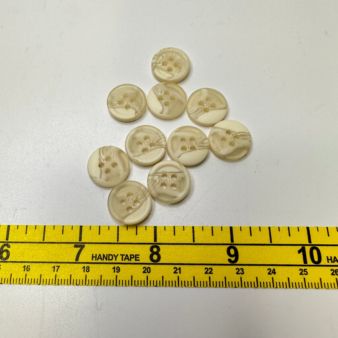 4 Hole Button - 15MM Plastic - Translucent Cream - 10 Pack - True Deadstock supplies Fabric by private - Sustainable Textile | FABCYCLE