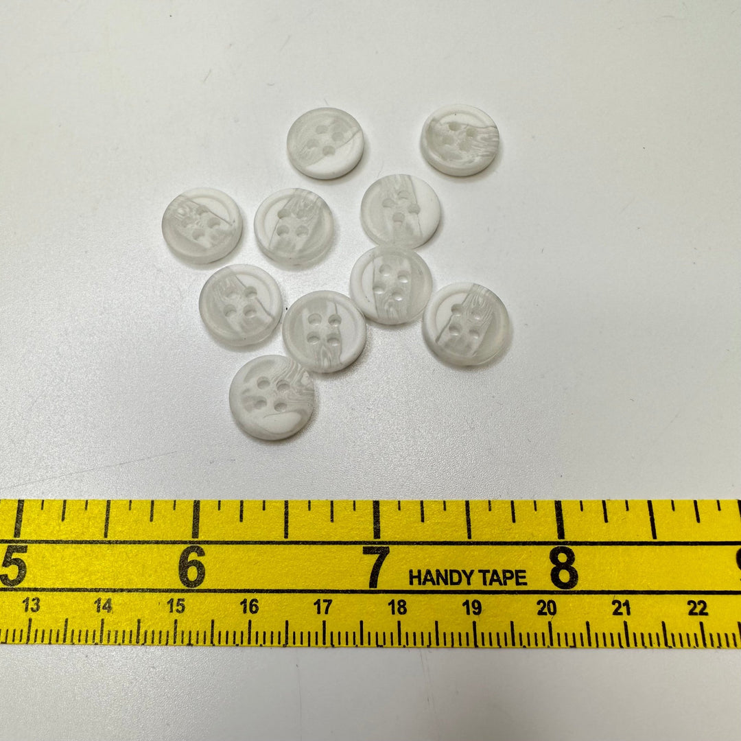 4 Hole Button - 15MM Plastic - Translucent White - 10 Pack - True Deadstock supplies Fabric by private - Sustainable Textile | FABCYCLE