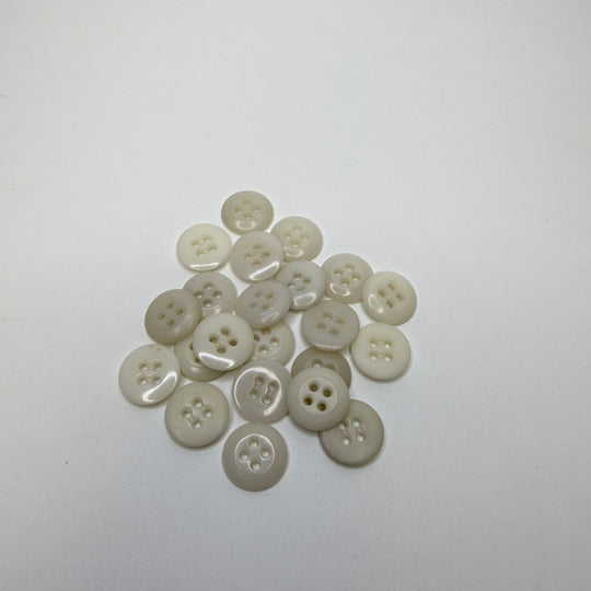4 Hole Button - 15MM Plastic - White - 25 Pack - True Deadstock supplies Fabric by private - Sustainable Textile | FABCYCLE