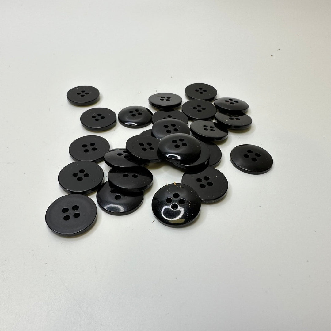 4 Hole Button - 20MM Plastic - Black - 25 Pack - True Deadstock supplies Fabric by private - Sustainable Textile | FABCYCLE