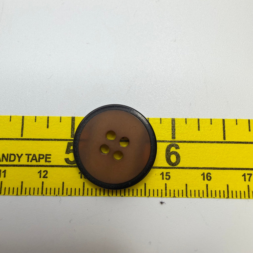 4 Hole Button - 20MM Plastic - Brown/Black - 2 Pack - True Deadstock supplies Fabric by private - Sustainable Textile | FABCYCLE