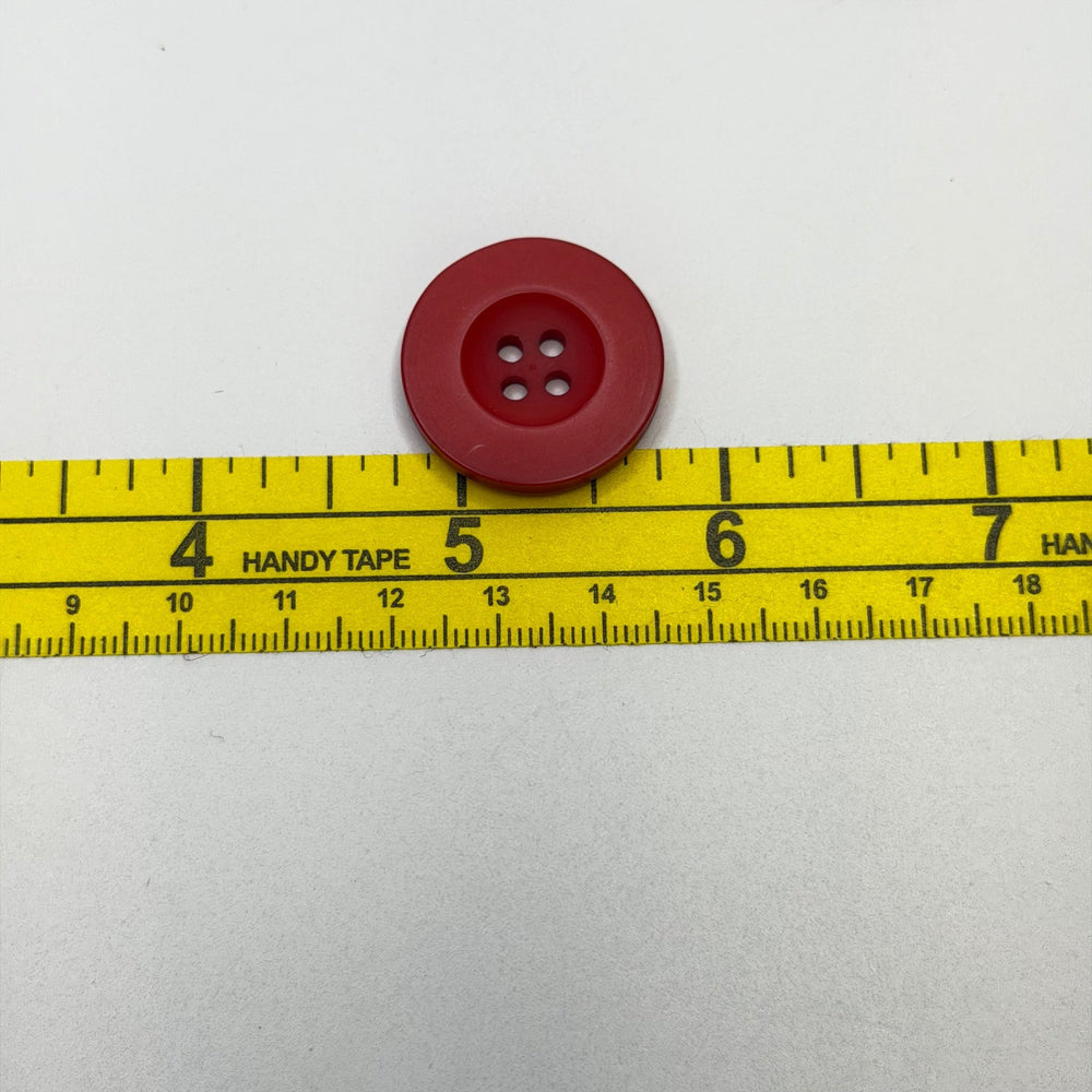 4 Hole Button - 25MM Plastic - Red - 3 Pack - True Deadstock supplies Fabric by private - Sustainable Textile | FABCYCLE