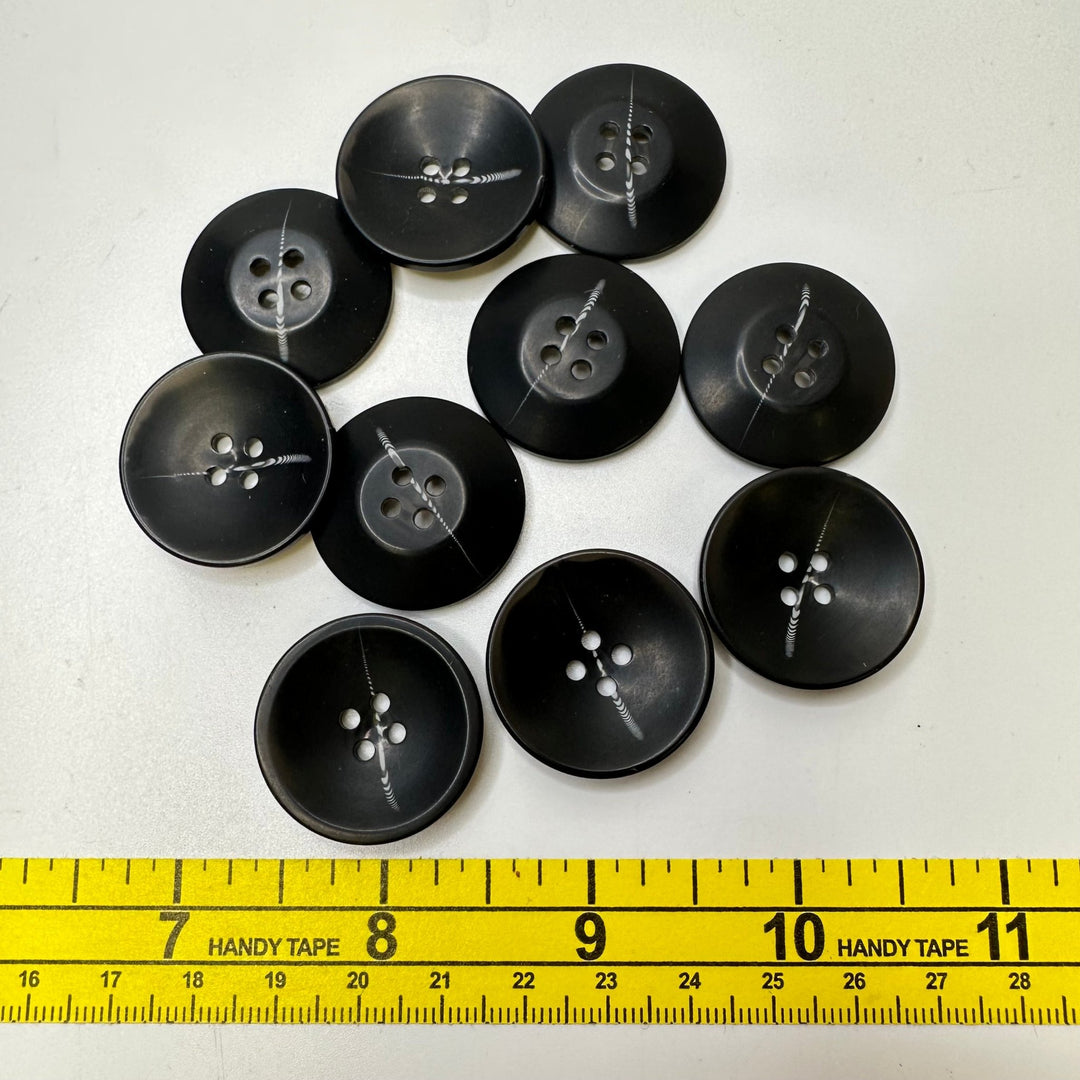 4 Hole Button - 30MM Plastic - Black - 10 Pack - True Deadstock supplies Fabric by private - Sustainable Textile | FABCYCLE