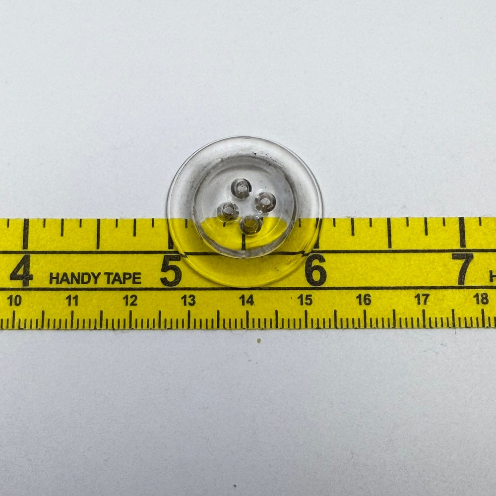 4 Hole Button - 30MM Plastic - Transparent Clear - 2 Pack - True Deadstock supplies Fabric by private - Sustainable Textile | FABCYCLE