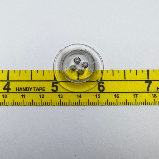 4 Hole Button - 30MM Plastic - Transparent Clear - 2 Pack - True Deadstock supplies Fabric by private - Sustainable Textile | FABCYCLE